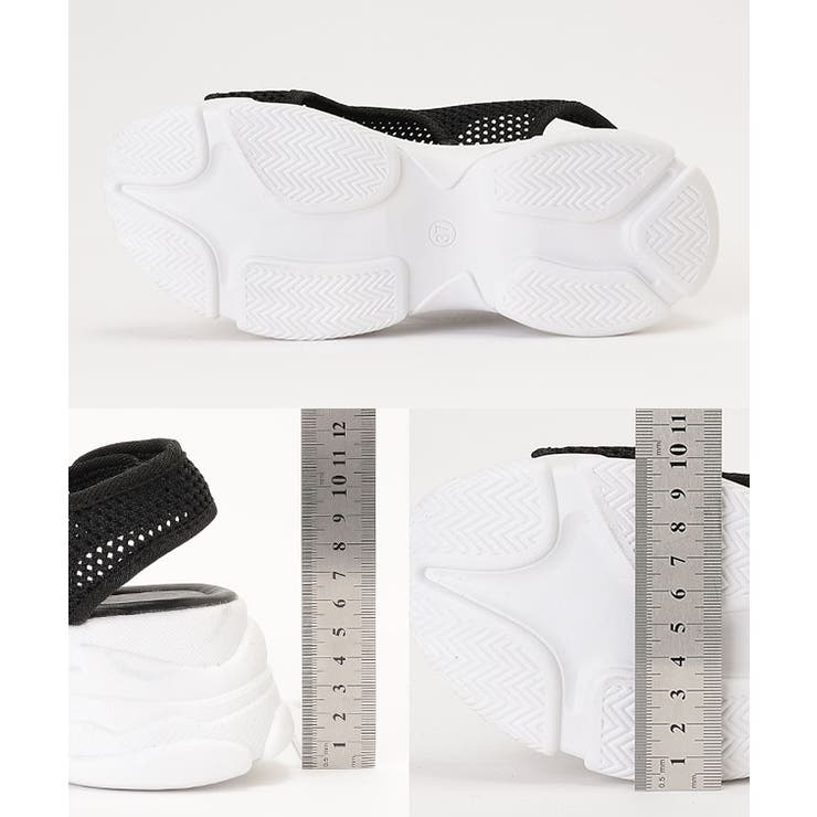 厚底スニーカーソールメッシュサンダル レディース 厚底シューズ | レースレディース  | 詳細画像20 