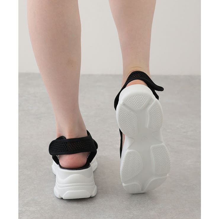 厚底スニーカーソールメッシュサンダル レディース 厚底シューズ | レースレディース  | 詳細画像5 