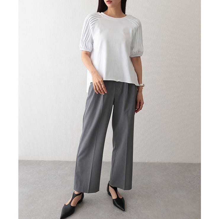 コットン クルーネック 袖プリーツ | レースレディース  | 詳細画像15 