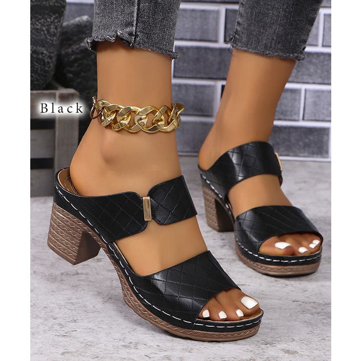 オープントゥ レザー調 ストラップ | レースレディース  | 詳細画像3 