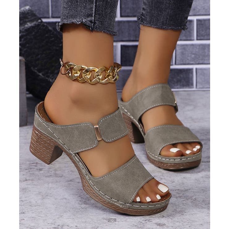 オープントゥ レザー調 ストラップ | レースレディース  | 詳細画像6 