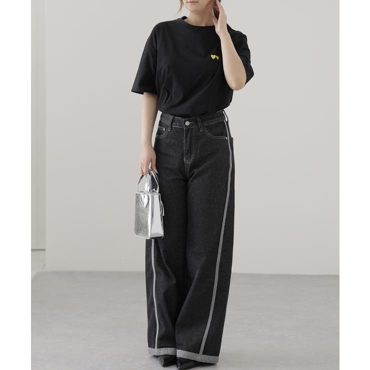 ハート 刺繍 クルーネック | レースレディース  | 詳細画像6 