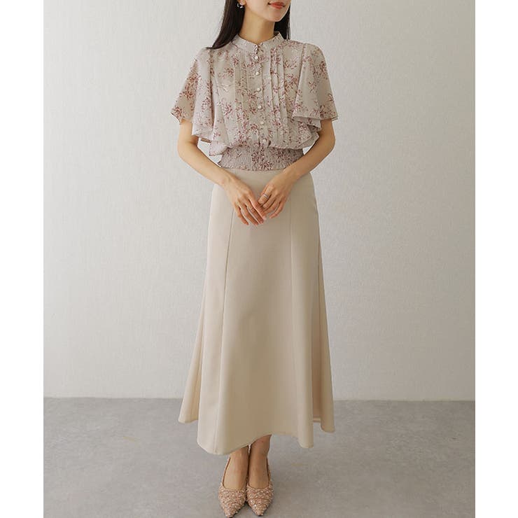 スタンドカラー 花柄 プリーツ | レースレディース  | 詳細画像8 