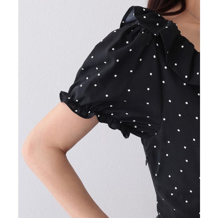 ドット柄 フリル パフスリーブ | レースレディース  | 詳細画像12 