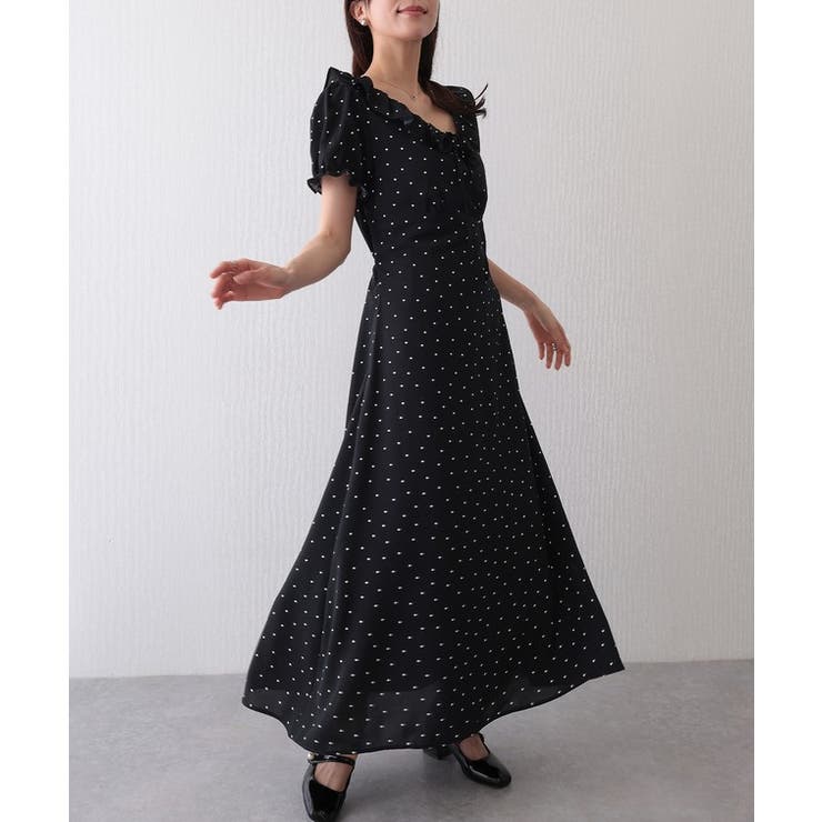 ドット柄 フリル パフスリーブ | レースレディース  | 詳細画像7 