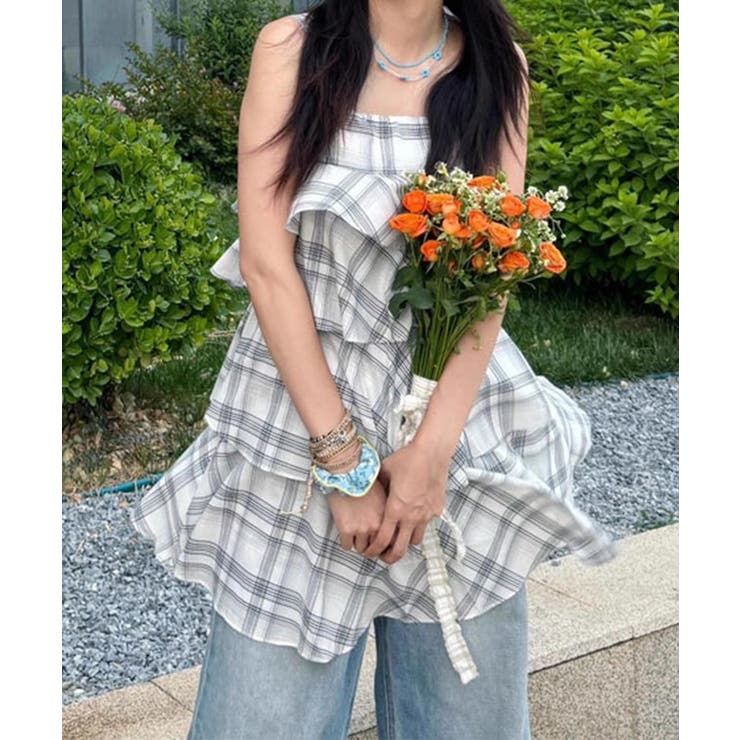 タータンチェック フリル ティアード | レースレディース  | 詳細画像4 