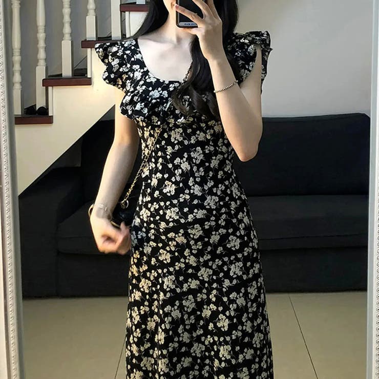 フラワー プリント フリル袖 | レースレディース  | 詳細画像1 