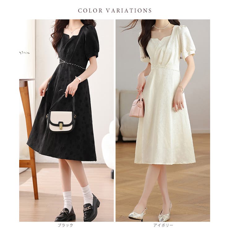 変形ドット ラインストーン パフスリーブ | レースレディース  | 詳細画像2 