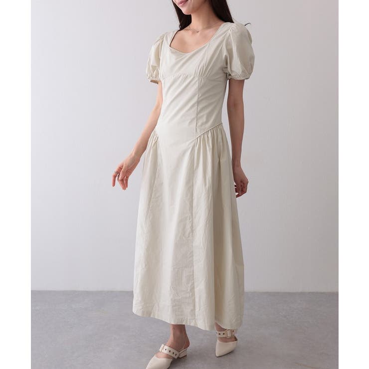 ソリッドカラー スクエアネック パフスリーブ | レースレディース  | 詳細画像4 