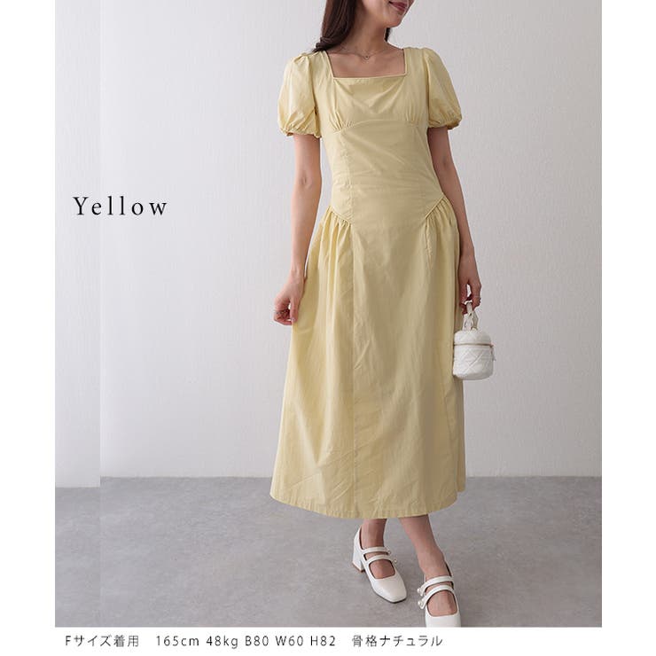 ソリッドカラー スクエアネック パフスリーブ | レースレディース  | 詳細画像9 