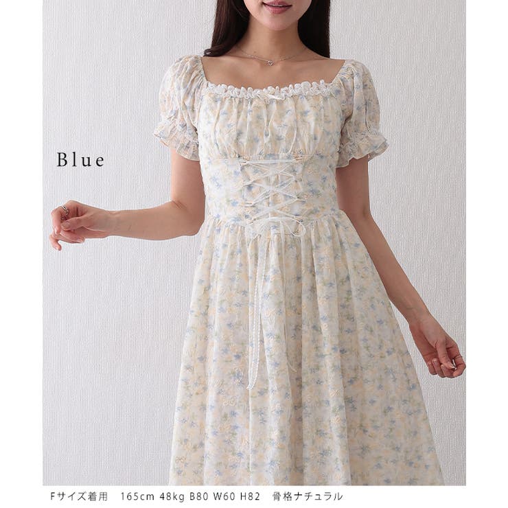 フロント レースアップ 花柄 | レースレディース  | 詳細画像3 