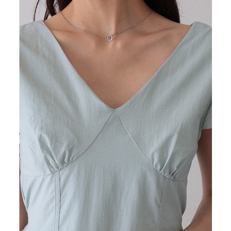 Vネック ギャザー パフスリーブ | レースレディース  | 詳細画像14 