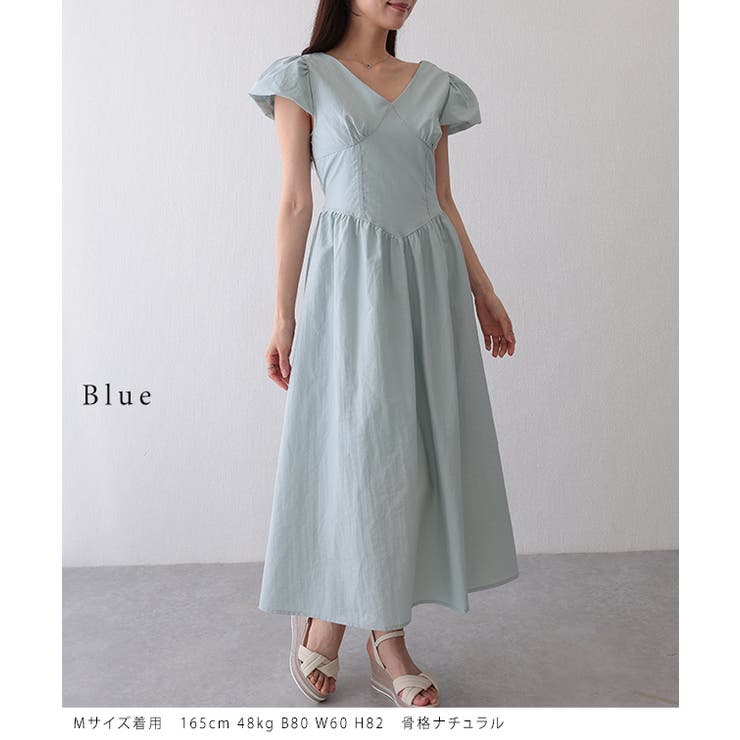 Vネック ギャザー パフスリーブ | レースレディース  | 詳細画像3 