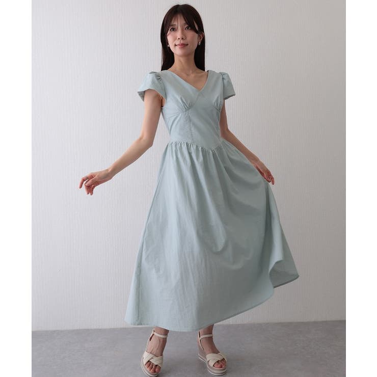 Vネック ギャザー パフスリーブ | レースレディース  | 詳細画像8 