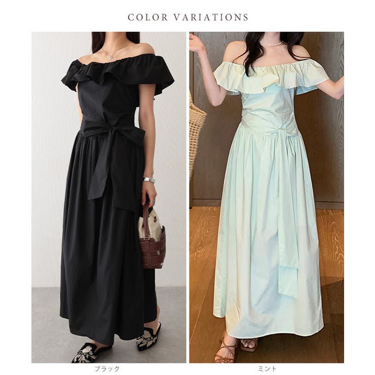 フリル ウエストリボン オフショル | レースレディース  | 詳細画像2 