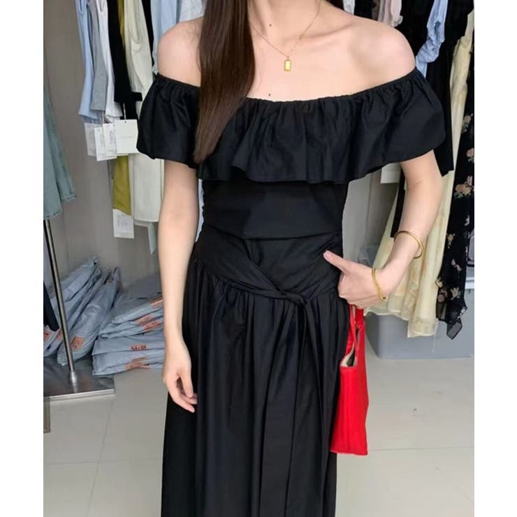 フリル ウエストリボン オフショル | レースレディース  | 詳細画像4 