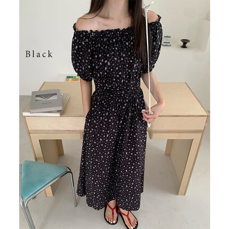 小花柄 ギャザー オフショル | レースレディース  | 詳細画像3 