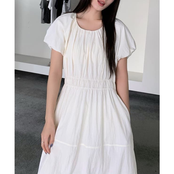 クルーネック ギャザー パフスリーブ | レースレディース  | 詳細画像6 