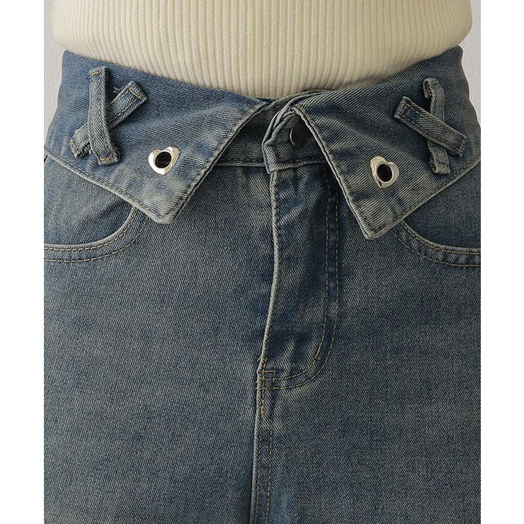 ウォッシュ加工 ハイウエスト 折り返し | レースレディース  | 詳細画像11 