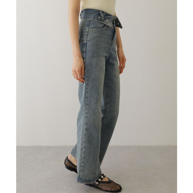 ウォッシュ加工 ハイウエスト 折り返し | レースレディース  | 詳細画像7 