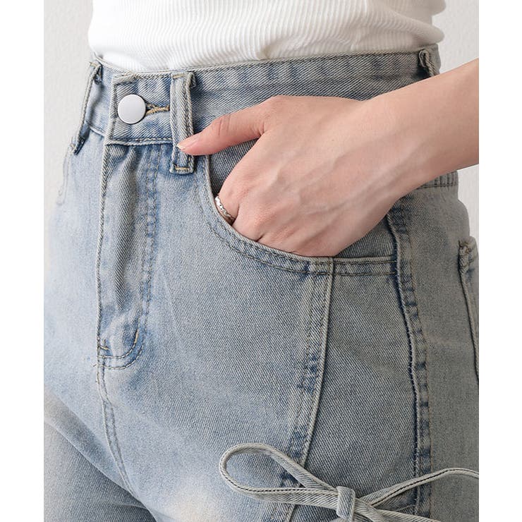 ウォッシュ加工 リボン付き ワイド | レースレディース  | 詳細画像10 