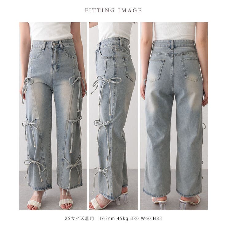 ウォッシュ加工 リボン付き ワイド | レースレディース  | 詳細画像15 