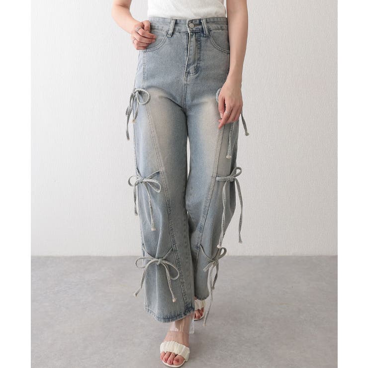 ウォッシュ加工 リボン付き ワイド | レースレディース  | 詳細画像6 