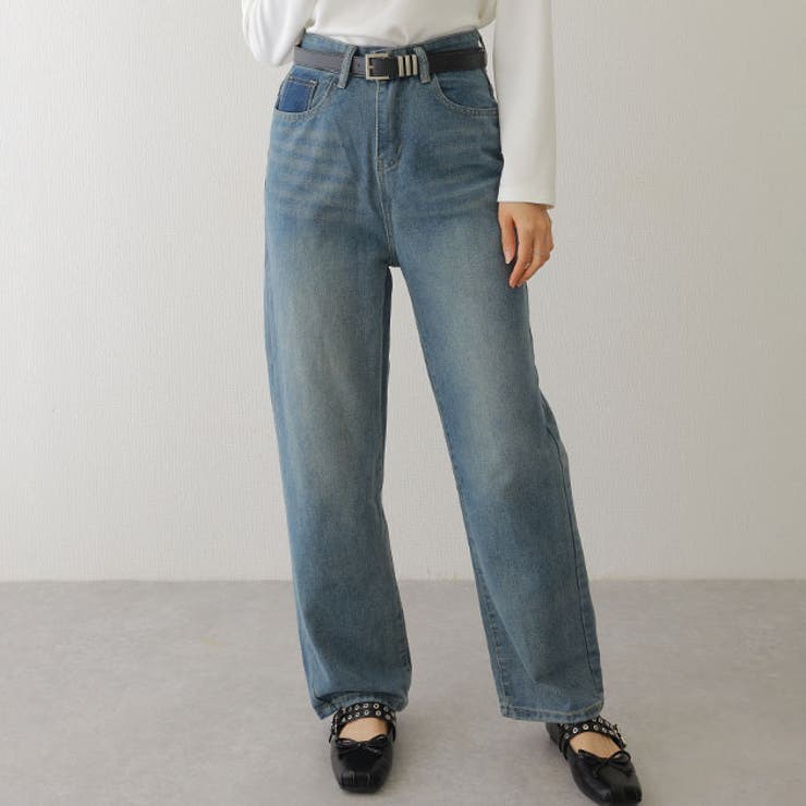 配色 ウォッシュ加工 ハイウエスト | レースレディース  | 詳細画像1 