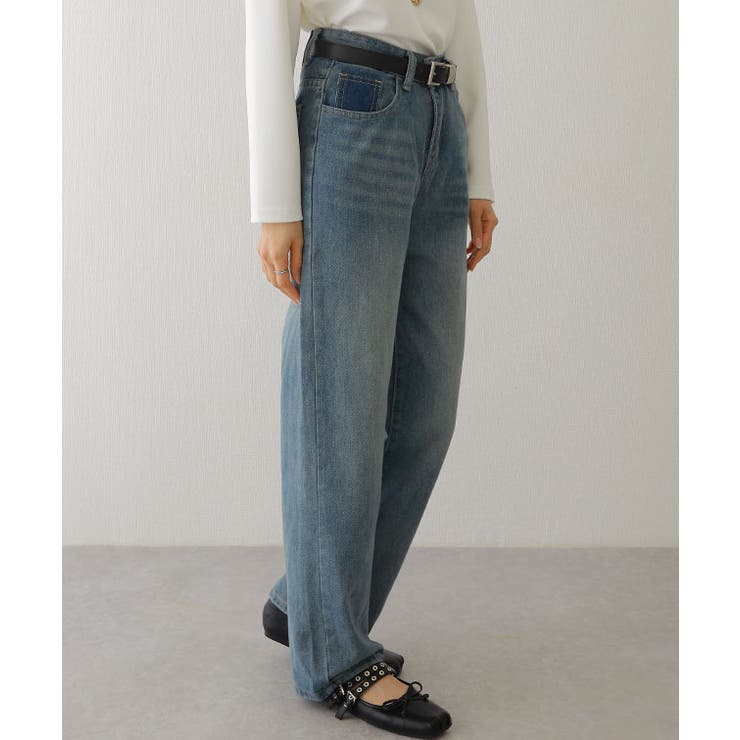 配色 ウォッシュ加工 ハイウエスト | レースレディース  | 詳細画像5 