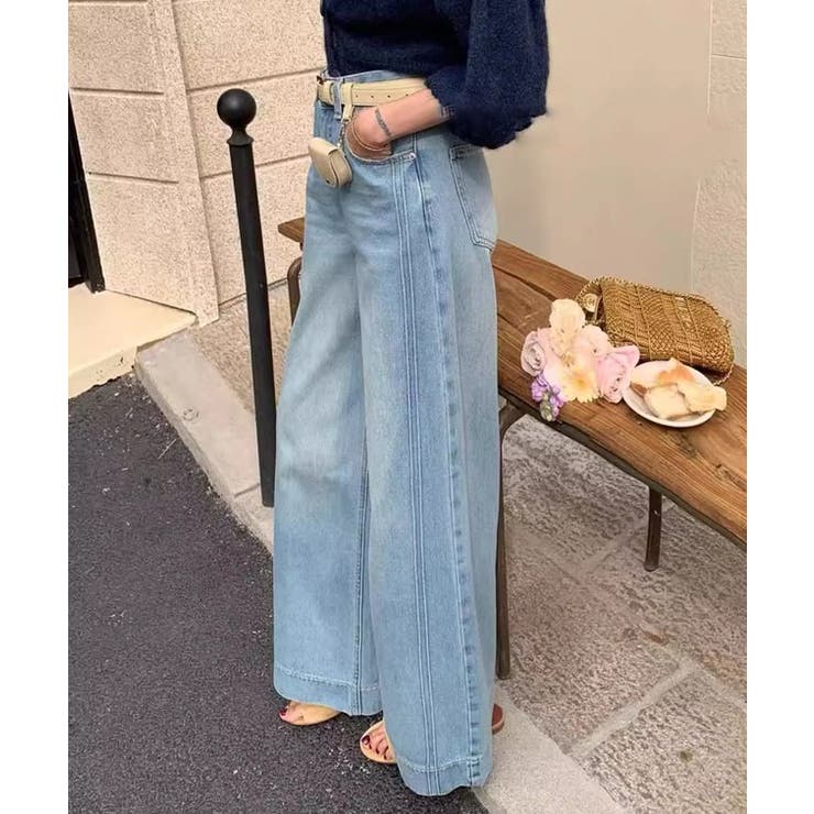 ウォッシュ加工 ハイウエスト ワイド | レースレディース  | 詳細画像4 