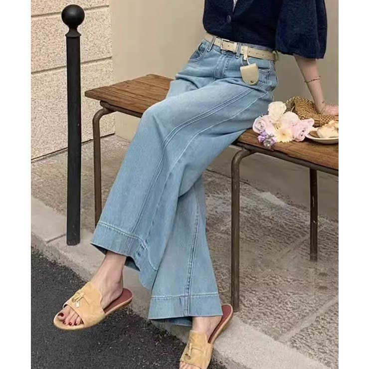 ウォッシュ加工 ハイウエスト ワイド | レースレディース  | 詳細画像6 