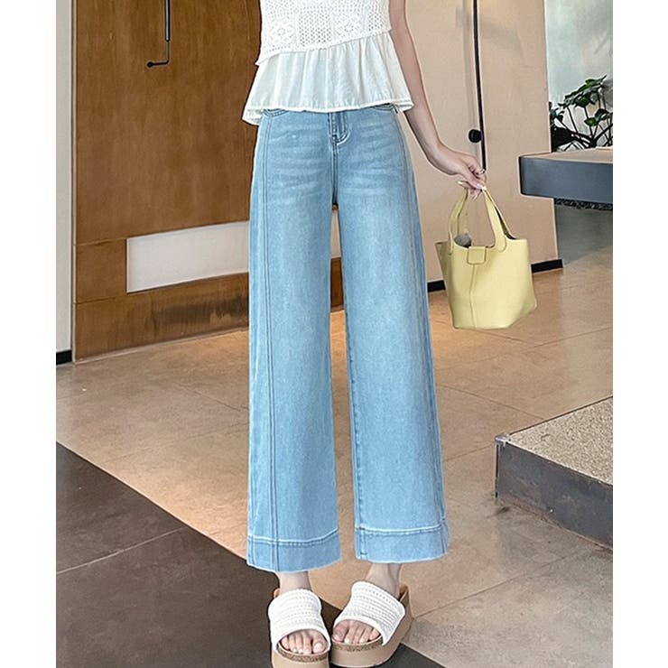 ウォッシュ加工 ハイウエスト ワイド | レースレディース  | 詳細画像7 