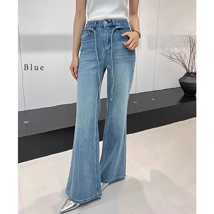 ウォッシュ加工 ハイウエスト ウエストリボン | レースレディース  | 詳細画像8 