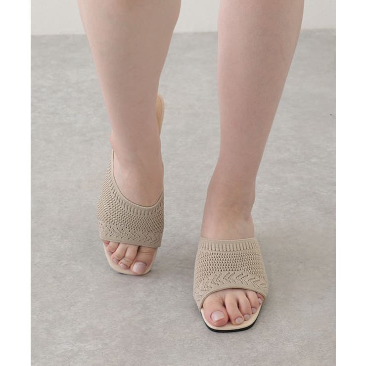 メッシュ編み オープントゥ チャンキーヒール | レースレディース  | 詳細画像13 