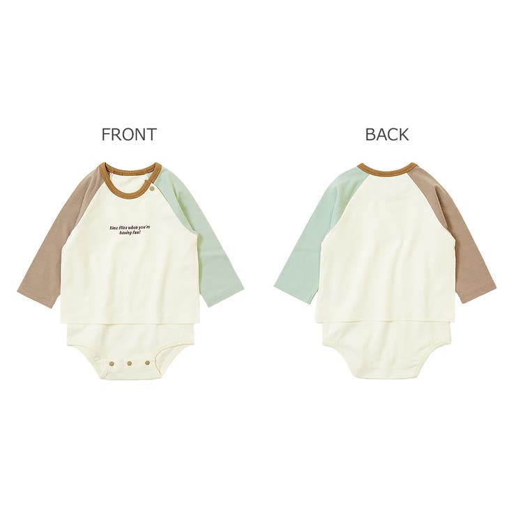 セパレート風ラグランロンパース 子供服 キッズ | devirock | 詳細画像3 