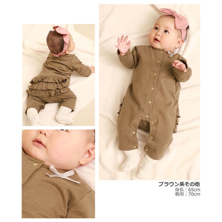 9分丈バックフリルスウェットロンパース 子供服 キッズ | devirock | 詳細画像8 