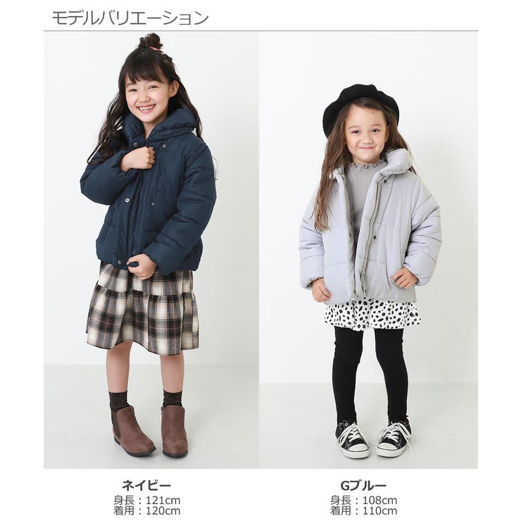 洗えるガールズ中綿ジャケット 子供服 キッズ[品番：VR000009043