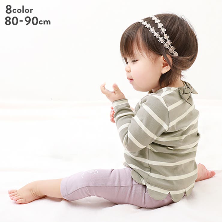 ベビー スカラップ長袖tシャツ 子供服 品番 Vr Devirock デビロック のキッズファッション通販 Shoplist ショップリスト