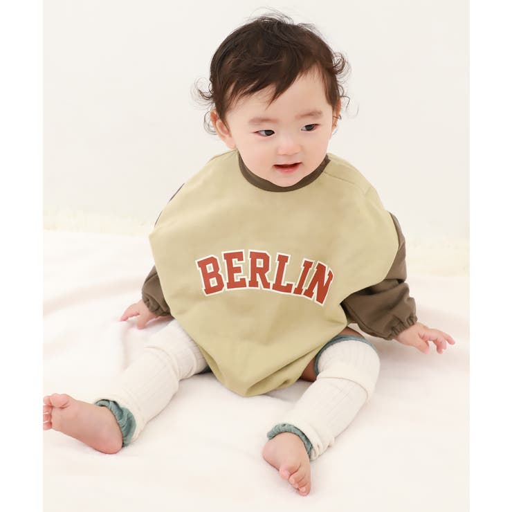 003-モカ | バイカラースウェットロンパース 子供服 キッズ | devirock