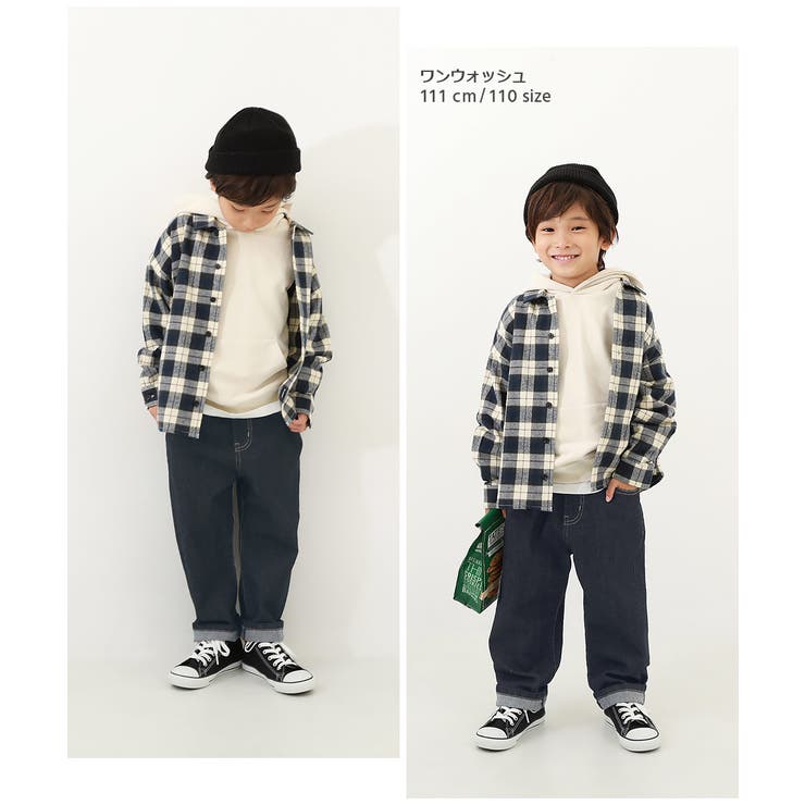 楽デニム ルーズストレートパンツ 子供服[品番：VR000009819