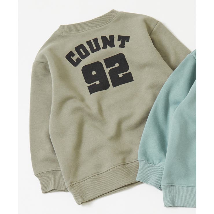 012-ナンバー-Lカーキ | デビラボ 裏起毛トレーナー 子供服 | devirock