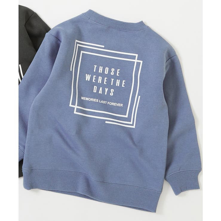 015-四角-Dブルー | デビラボ 裏起毛トレーナー 子供服 | devirock