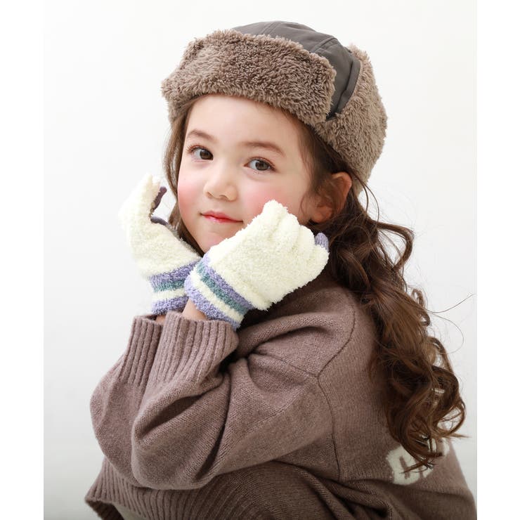 アイボリー | スマホ対応 ニット手袋 子供服 キッズ 男の子 女の子 手袋 | devirock