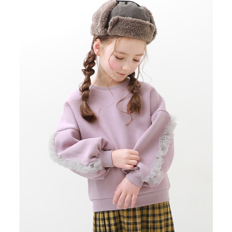 Amazon.co.jp: [chil2] キッズ トレーナー フリル 裏毛 無地