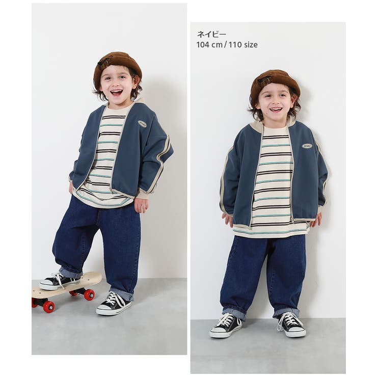楽デニム ルーズタックパンツ 子供服[品番：VR000009821