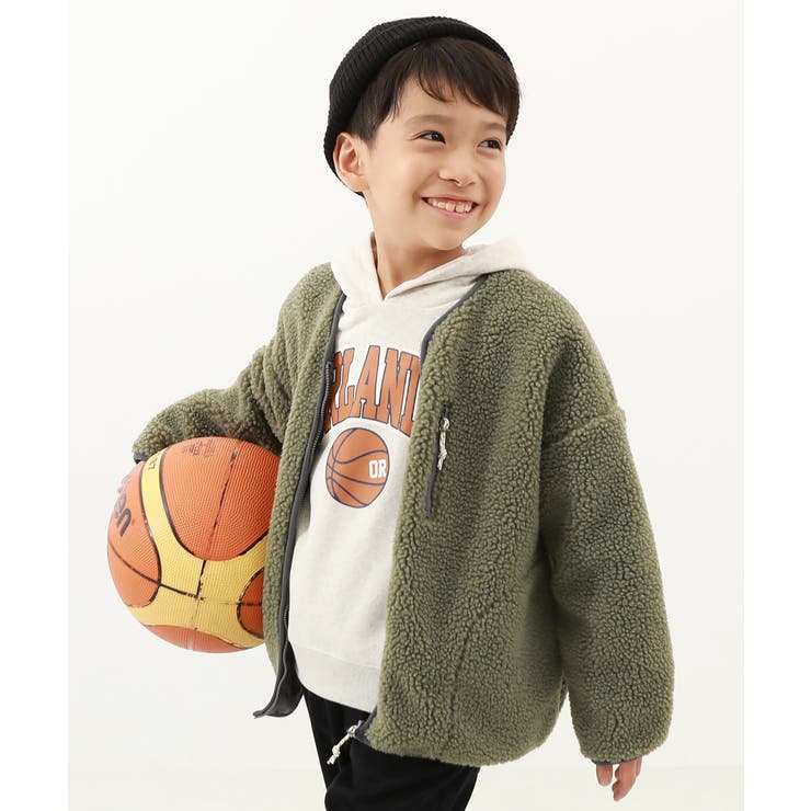 洗える ワイドボアジャケット 子供服[品番：VR000009859]｜devirock