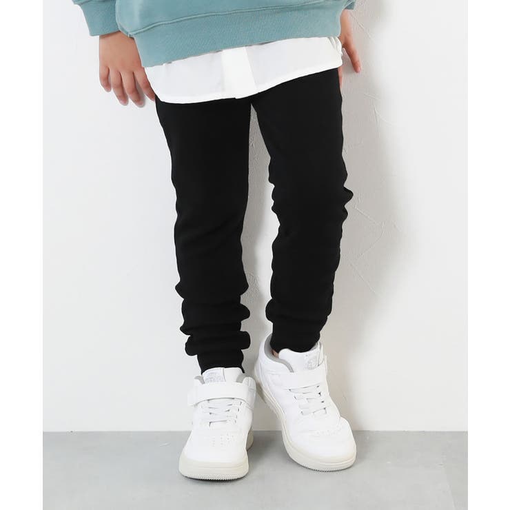 ブラック | 裾リブ くしゅくしゅ テレコレギンスパンツ | devirock