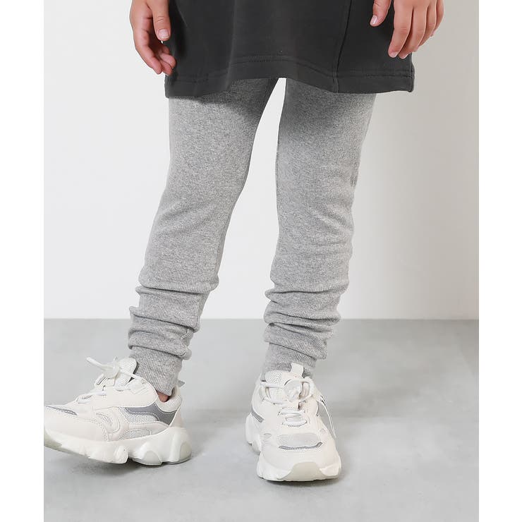 杢グレー | 裾リブ くしゅくしゅ テレコレギンスパンツ | devirock