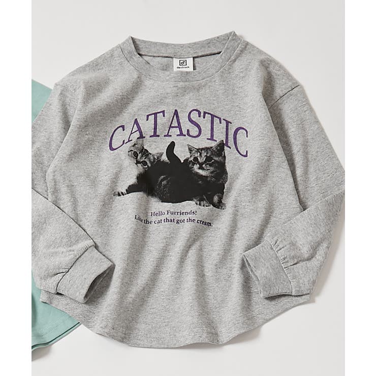 018-ネコ-杢グレー | 綿100％ デビラボ ガールズ | devirock