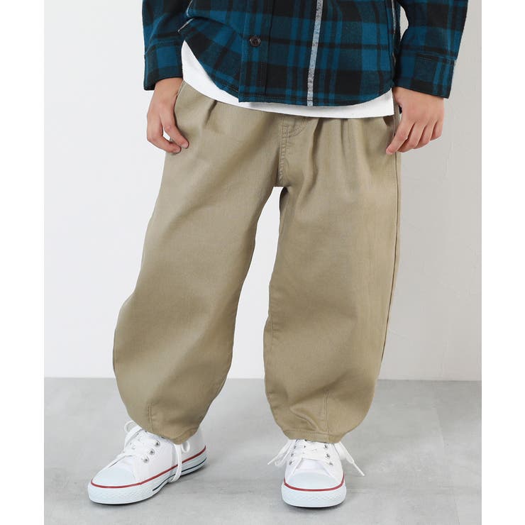 今年の新作から定番まで！ ストレッチツイル ルーズタックパンツ 子供服[品番：VR000010205 110（105～114cm）